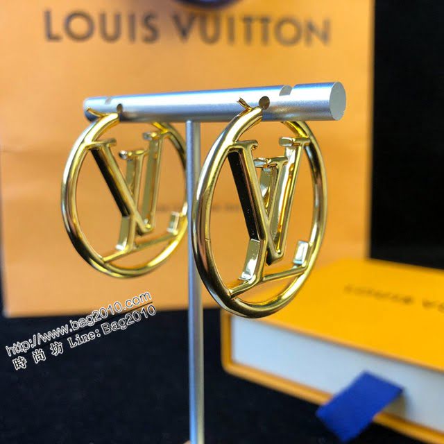 Louis Vuitton新款飾品 路易威登簡約經典字母耳釘 LV字母鏤空圓環耳環耳勾  zglv2014